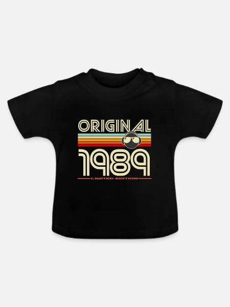 Originaler Retro-Helm von 1989 - Baby Bio-T-Shirt mit Rundhals - Schwarz