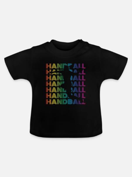 Handball Spielerin - Baby Bio-T-Shirt mit Rundhals - Schwarz