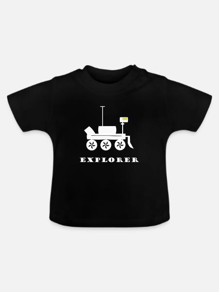 Expeditionrover Illustration Mars - Baby Bio-T-Shirt mit Rundhals - Schwarz