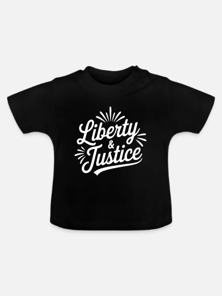 Freiheit & Gerechtigkeit Script - Baby Bio-T-Shirt mit Rundhals - Schwarz