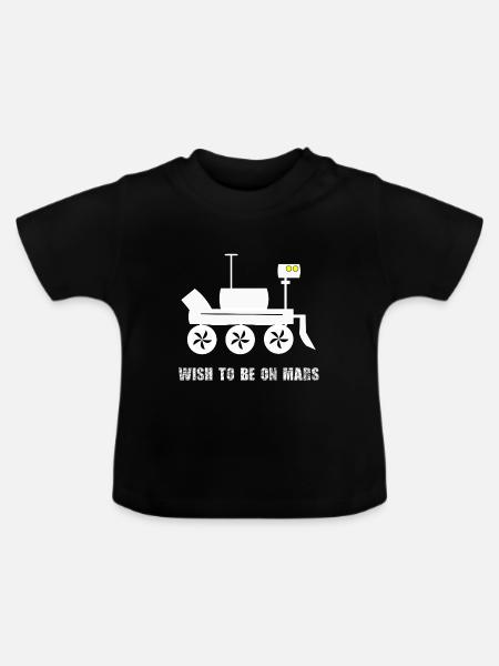 Mars-Wunsch Rover Motiv - Baby Bio-T-Shirt mit Rundhals - Schwarz