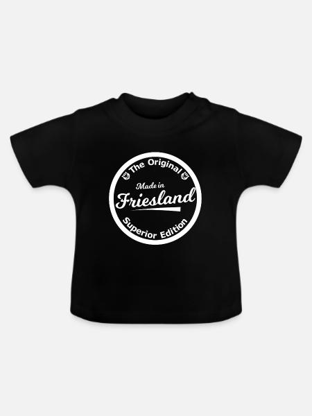 Friesland Superior Edition Badge - Baby Bio-T-Shirt mit Rundhals - Schwarz