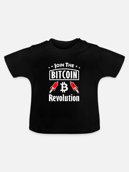 Bitcoin Revolution Raketen - Baby Bio-T-Shirt mit Rundhals - Schwarz