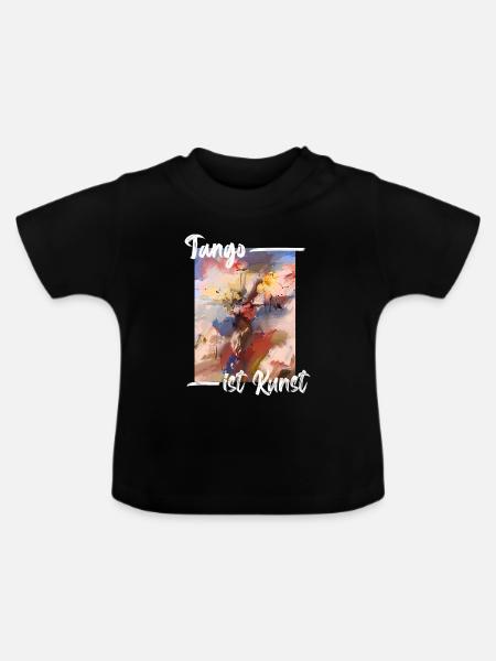 Tango ist Kunst - Baby Bio-T-Shirt mit Rundhals - Schwarz