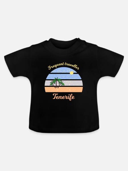 Häufiger Reisender Teneriffa - Baby Bio-T-Shirt mit Rundhals - Schwarz