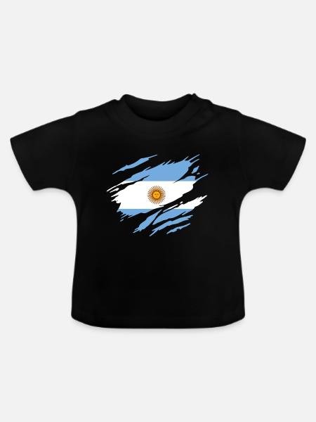 Argentinische Flagge Argentinien - Baby Bio-T-Shirt mit Rundhals - Schwarz