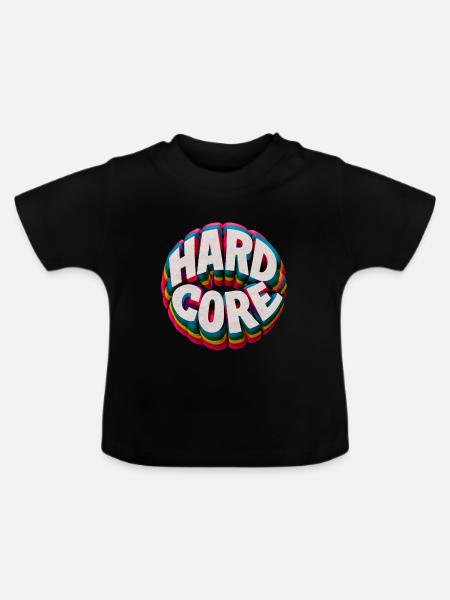 Hardcore Regenbogen - Baby Bio-T-Shirt mit Rundhals - Schwarz