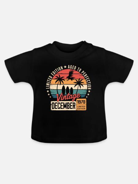 Limitierte Auflage Dezember 1978 - Baby Bio-T-Shirt mit Rundhals - Schwarz