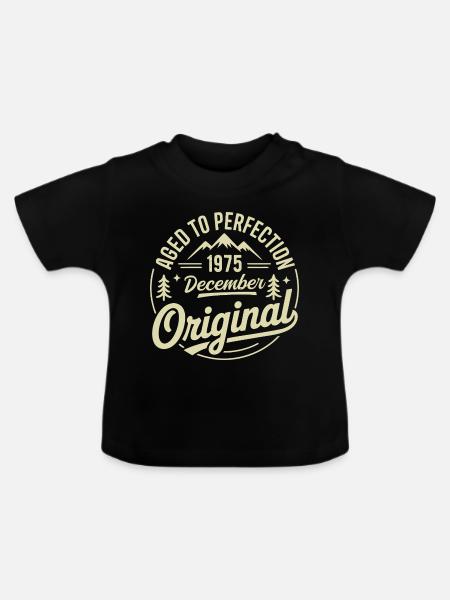 Dezember 1975 Dezember 1975 - Baby Bio-T-Shirt mit Rundhals - Schwarz