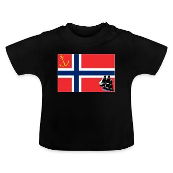 Drapeau marin Norvège - T-shirt bio col rond Bébé - noir - Devant