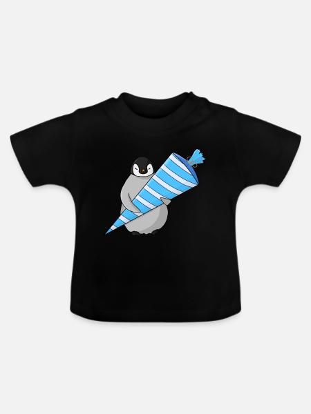 Bébé Pingouin Scolarisation - T-shirt bio col rond Bébé - noir