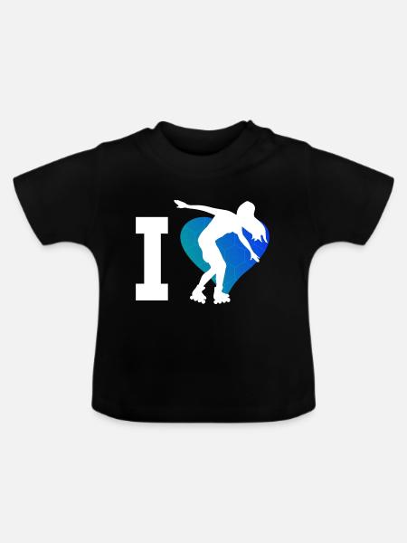 Rollerskaten Rollerskate Damen Roller Skates - Baby Bio-T-Shirt mit Rundhals - Schwarz
