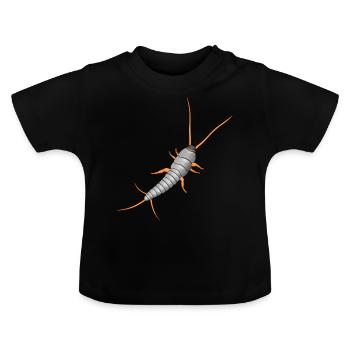 Poissons argentés, Lepisma saccharina, silverfish - T-shirt bio col rond Bébé - noir - Devant