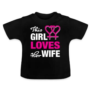 Lesbische Liebe - Baby Bio-T-Shirt mit Rundhals - Schwarz - Vorne