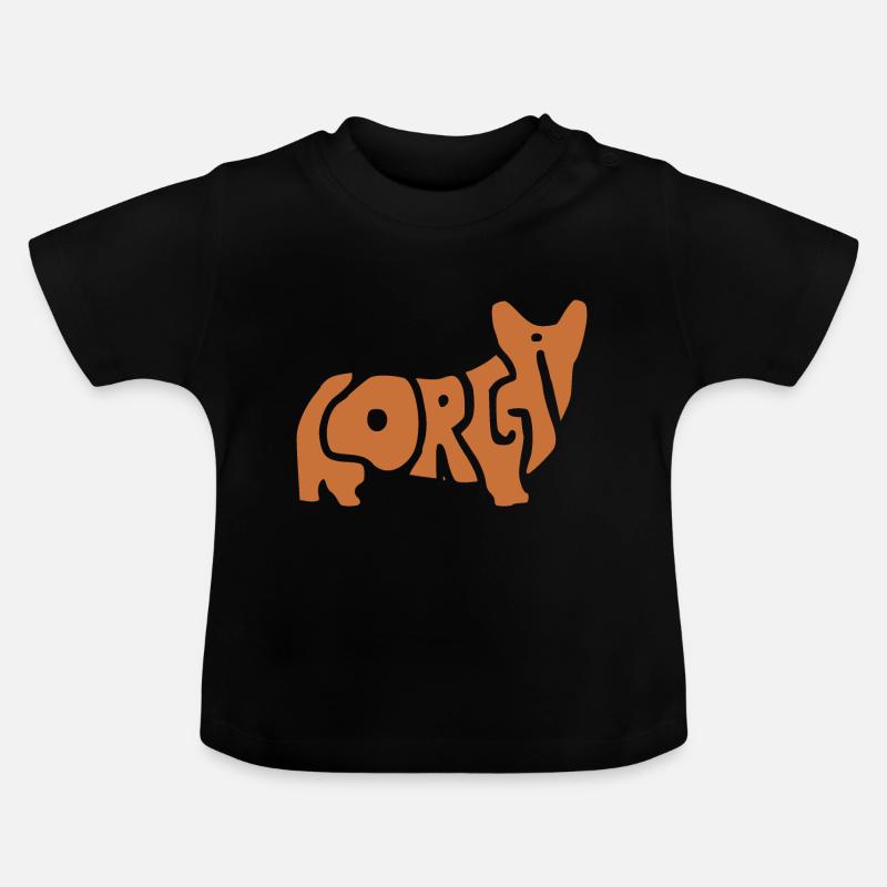 Marron corgi - T-shirt bio col rond Bébé - noir