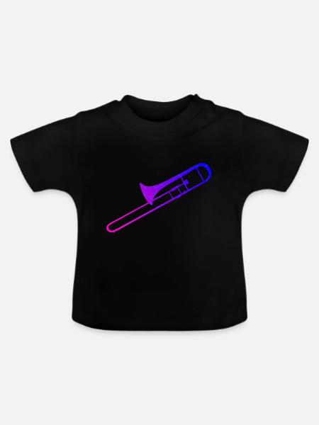 Posaune Blaskapelle Blechblasinstrument - Baby Bio-T-Shirt mit Rundhals - Schwarz