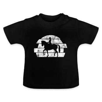 Dressage Cavalier de dressage Cheval d’équitation - T-shirt bio col rond Bébé - noir - Devant