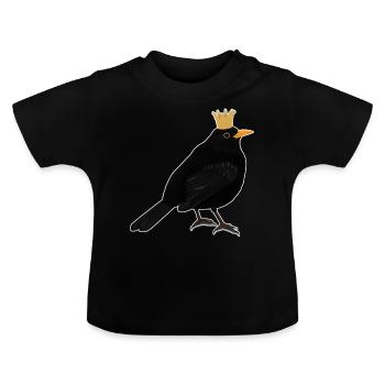 Blackbird crown songbird Sweet domestic bird - Baby Organic T-Shirt with Round Neck - black - Front