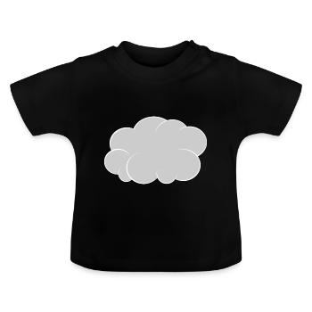 nuage nuage gris blanc - T-shirt bio col rond Bébé - noir - Devant
