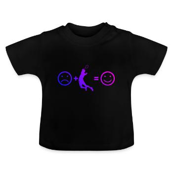 Herren Badmintonspieler Damen Federball Badminton - Baby Bio-T-Shirt mit Rundhals - Schwarz - Vorne