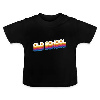 Old school - Baby Bio-T-Shirt mit Rundhals - Schwarz - Vorne