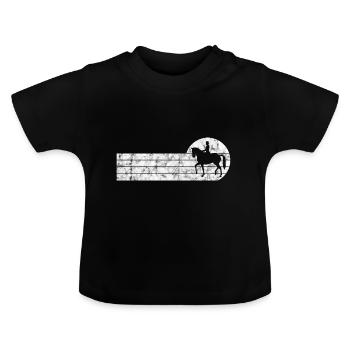 Dressur Dressurreiten Dressurreiter Reiten Pferd - Baby Bio-T-Shirt mit Rundhals - Schwarz - Vorne