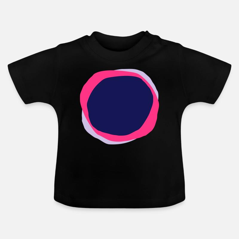 Psychedelische Kreise - Baby Bio-T-Shirt mit Rundhals - Schwarz