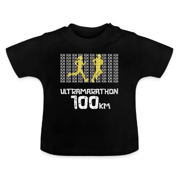 Ultramarathon 100 Kilometer Ultralaufen Geschenk - Baby Bio-T-Shirt mit Rundhals - Schwarz - Vorne