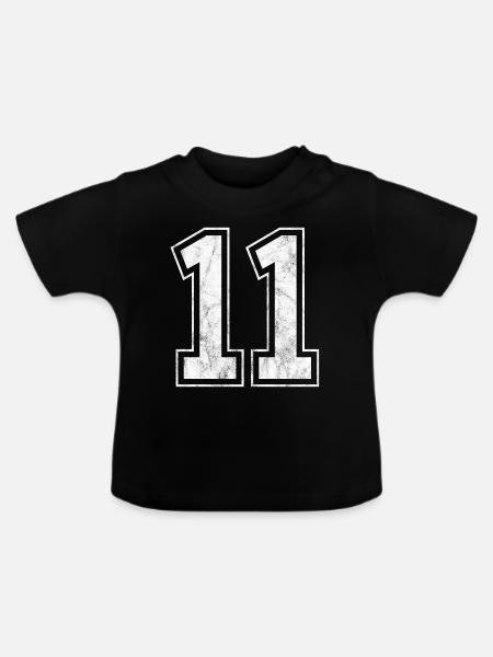 Anzahl 11 - Baby Bio-T-Shirt mit Rundhals - Schwarz