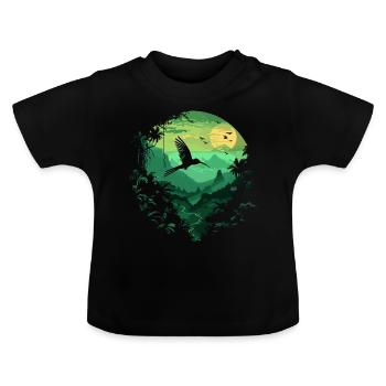 Colibri oiseau nature animaux désert nectar - T-shirt bio col rond Bébé - noir - Devant