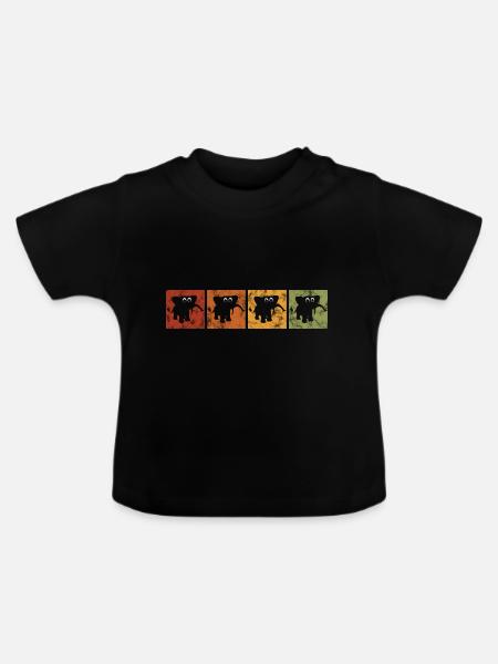 Elefanten Elefant für Kinder - Baby Bio-T-Shirt mit Rundhals - Schwarz