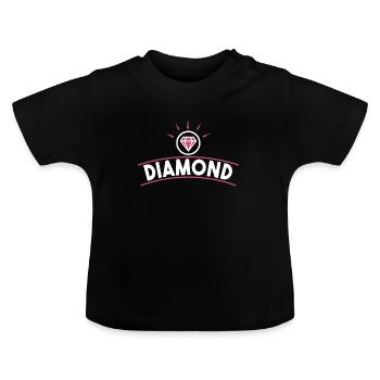 diamant - T-shirt bio col rond Bébé - noir - Devant