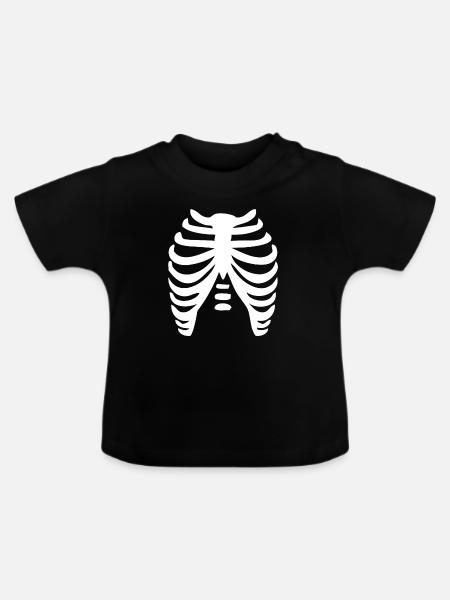 Rippen - Baby Bio-T-Shirt mit Rundhals - Schwarz