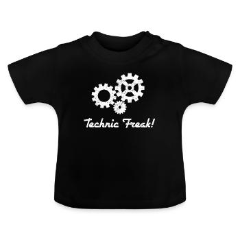 technician - Baby Organic T-Shirt with Round Neck - black - Front