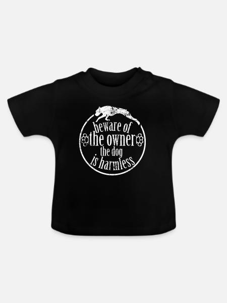 Kampfhund Hundehalter - Baby Bio-T-Shirt mit Rundhals - Schwarz