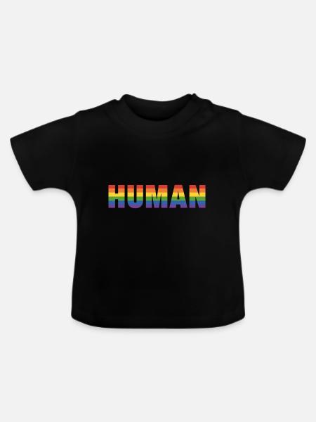 Human LGBT Geschenk - Baby Bio-T-Shirt mit Rundhals - Schwarz
