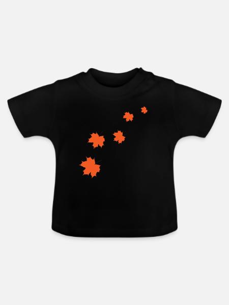 Fall Autumn Herbst Geschenk - Baby Bio-T-Shirt mit Rundhals - Schwarz