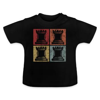 Jeu d’échecs Rétro Schachmatt Échecs - T-shirt bio col rond Bébé - noir - Devant