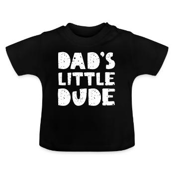 Le petit mec de papa - T-shirt bio col rond Bébé - noir - Devant