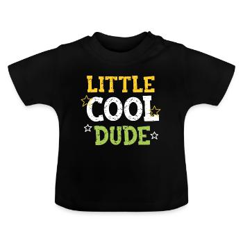 Petit mec cool - T-shirt bio col rond Bébé - noir - Devant