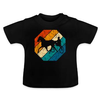 Trotter courses de trot dans un style rétro ou vintage - T-shirt bio col rond Bébé - noir - Devant