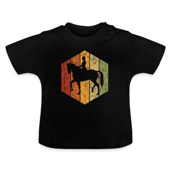 Dressur Dressurreiten Dressurreiter Reiten Pferd - Baby Bio-T-Shirt mit Rundhals - Schwarz - Vorne