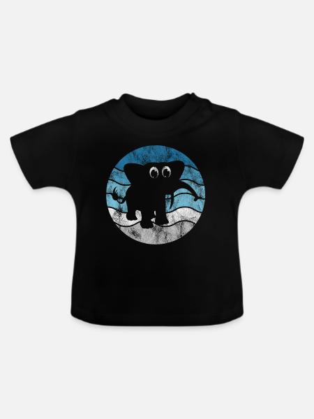 Elefanten Elefant für Kinder - Baby Bio-T-Shirt mit Rundhals - Schwarz