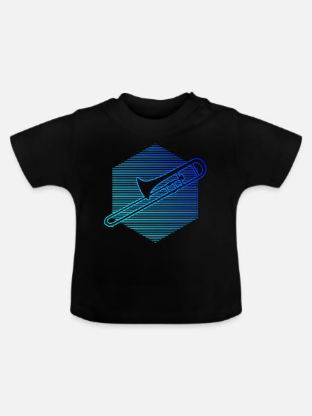 Posaunistin Tenorposaune Blechblasinstrument - Baby Bio-T-Shirt mit Rundhals - Schwarz