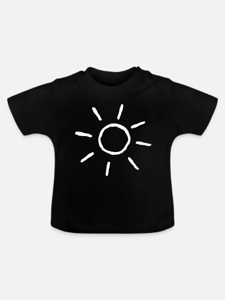 Sonne - Baby Bio-T-Shirt mit Rundhals - Schwarz