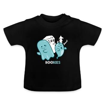 Ghosts T-Shirt Fous Funny T-Shirt d'Halloween - T-shirt bio col rond Bébé - noir - Devant