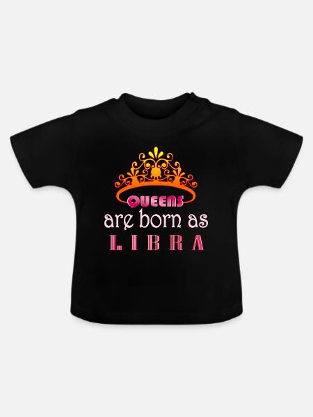 Sternzeichen Waage - Baby Bio-T-Shirt mit Rundhals - Schwarz
