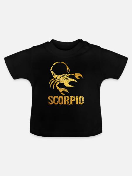 Sternzeichen Skorpion - Baby Bio-T-Shirt mit Rundhals - Schwarz