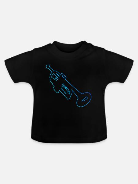 Jazz Trompeter Trompeter Trompete Trumpet - Baby Bio-T-Shirt mit Rundhals - Schwarz
