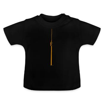 Fernsehturm#19 - Baby Bio-T-Shirt mit Rundhals - Schwarz - Vorne